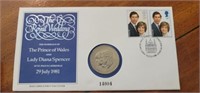 First day cover Prince of Wales and Lady Diana
