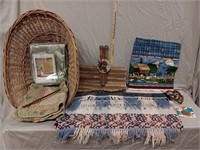 Wicker Clothes Basket W/ Rugs