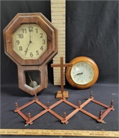 Clocks & Wooden Hanger