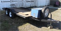 1996 heavy duty 17ft tandom axle trailer w/storage
