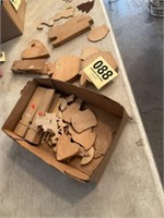 Boxlot of wooden craft pieces
