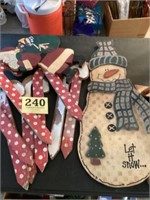8 candy canes, Santa, & Snowman