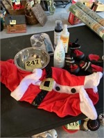 Dog lot,  ail grinder, booties, shampoo & Santa