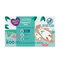 Parent's Choice Fragrance Free Baby Wipes, 600