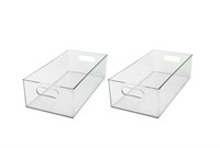 The Home Edit XL Bin, Pack of 2, Clear Plastic Sto