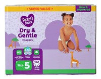 Size 5 162 ct. Parent's Choice Diapers, Dry & Gent