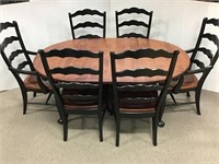 Nichols & Stone Solid Wood Dining Table & 6 Chairs
