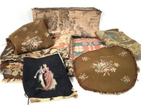 Assorted Vtg Woven Tapestry & Needlepoint Pieces