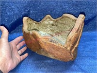 Unusual heavy pottery bowl