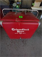 Griesedieck red metal cooler