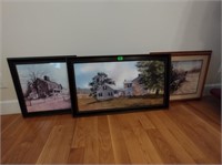 Three prints, farmhouse/outdoor