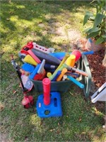 Large estate lot of toys plastic bats and more
