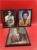 3 autographed framed photos