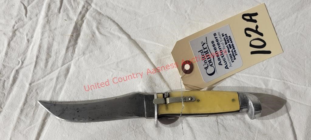 Unique Vintage Western Hunting Knife w/Lock