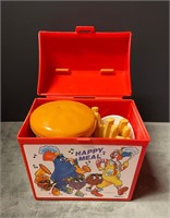 1989 Fisher Price Plastic Happy Meal Box w/ Food