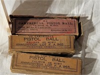 3 Vintage Boxes 45cal M 1911 Ammo