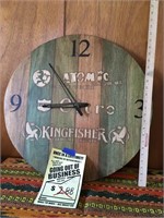 Large hinge wooden wall clock