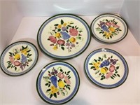4 STANGL FRUIT & FLOWERS 8" PLATES & CHARGER
