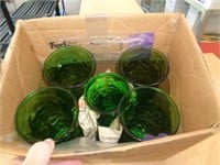 BIG GREEN GLASS VASES