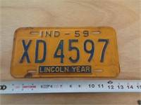 1959  INDIANA LICENSE PLATE