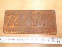 1929  INDIANA LICENSE PLATE