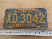 1956  INDIANA LICENSE PLATE