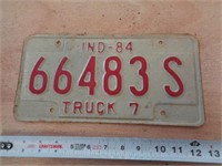 1984  INDIANA LICENSE PLATE