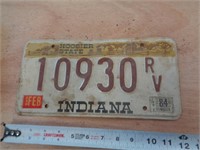 1984  INDIANA LICENSE PLATE