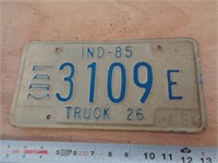 1985  INDIANA LICENSE PLATE