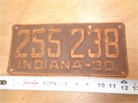 1930  INDIANA LICENSE PLATE