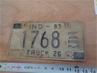 1983  INDIANA LICENSE PLATE