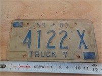 1980  INDIANA LICENSE PLATE
