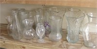 Assorted Sizes & Shapes Glass Vases