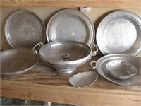 Assorted Aluminum Bowls & Plates