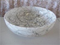 10" Diameter Decorative Glass Horsehair Bowl