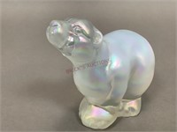 Fenton Opalescent Polar Bear Figurine