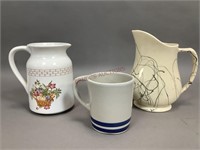 Assorted Pottery Pitchers and Mug