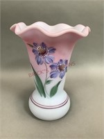 Hand Painted Fenton Ruffled Vase