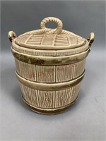 Vintage Barrel Basket Cookie Jar