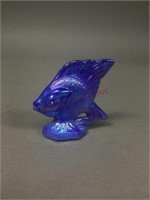 Fenton Blue Carnival Glass Sunfish