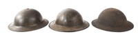 WWI - WWII US M1917 & M1917A1 HELMET LOT OF 3