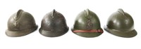 POST WWI WORLD MILITARY HELMET LOT OF 4