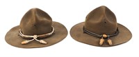 WWII US ARMY CAMPAIGN HAT LOT OF 2