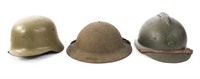 WWII - COLD WAR WORLD MILITARY HELMET LOT OF 3