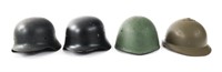 WWI - WWII WORLD MILITARY HELMET LOT OF 4