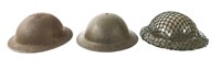 WWI - WWII BRITISH & CANADIAN COMBAT HELMET LOT