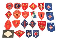 WWII US MARINE CORPS PATCH LOT OF 22