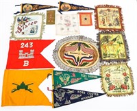 WWI - WWII US PILLOW SHAMS & PENNANT / GUIDONS
