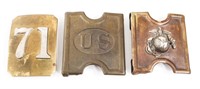 SPAN-AM WAR US BUCKLE / PLATE LOT OF 3