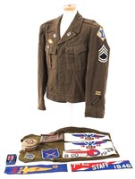 WWII US ARMY UNIFORM & INSIGNIA GROUPING